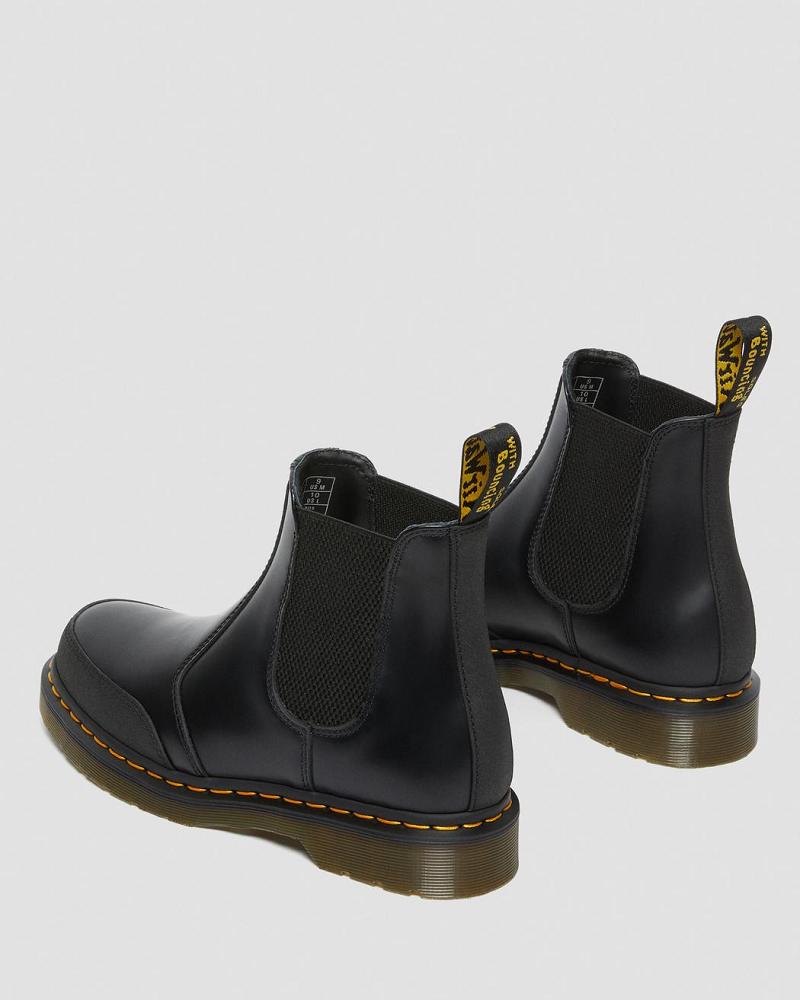 Dr Martens 2976 Guard Panel Leren Enkellaars Dames Zwart | NL 7YXF